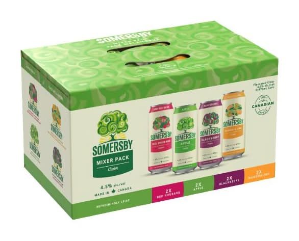 Somersby Cider Mixer Pack, Red Rhubarb-Apple-Blackberry-Mango & Lime (8 X 473 Ml)