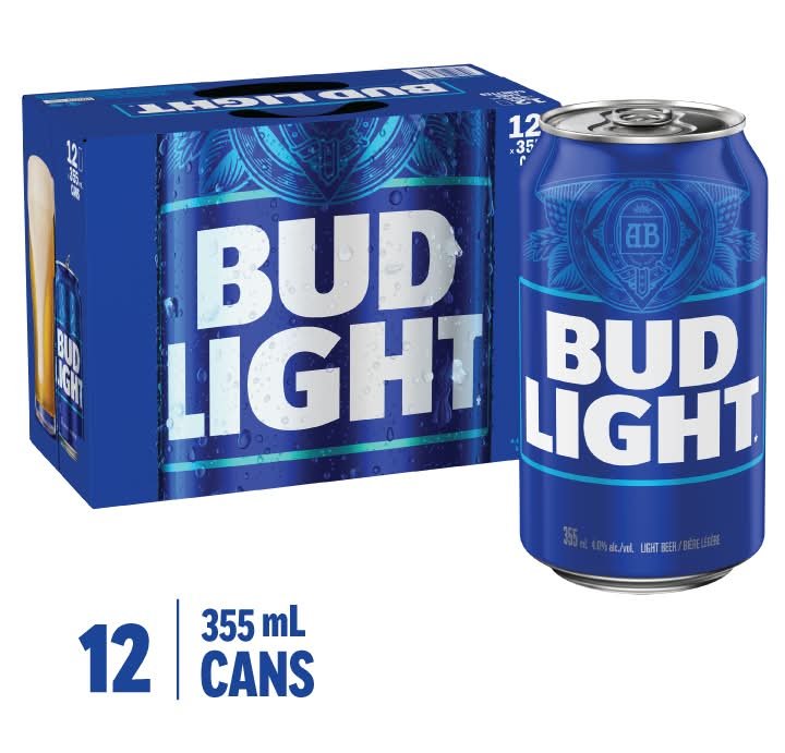 Bud Light Lager Beer (12 X 355 Ml)