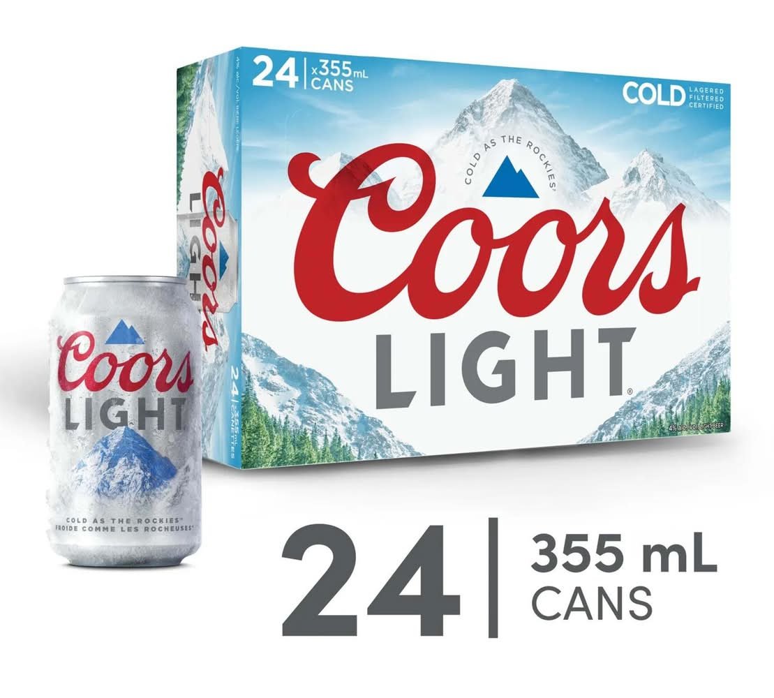 Coors Light Cold Beer (24 X 355 Ml)