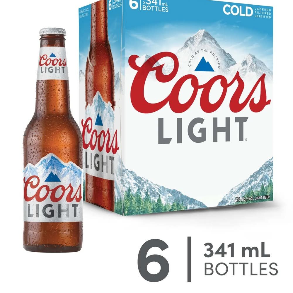 Coors Light Cold Beer (6 X 341 Ml)
