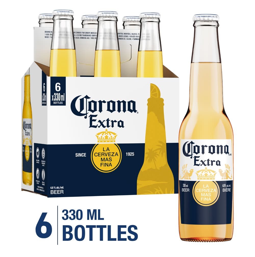 Corona Extra Imported Mexican Lager Beer (6 X 330 Ml)