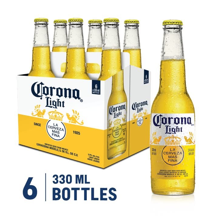Corona Light Mexican Lager Beer (6 X 330 Ml)
