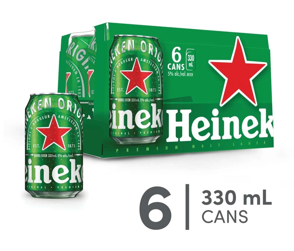 Heineken Premium Malt Lager Beer (6 X 330 Ml)