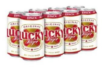 Lucky Original Lager Beer (8 X 355 Ml)