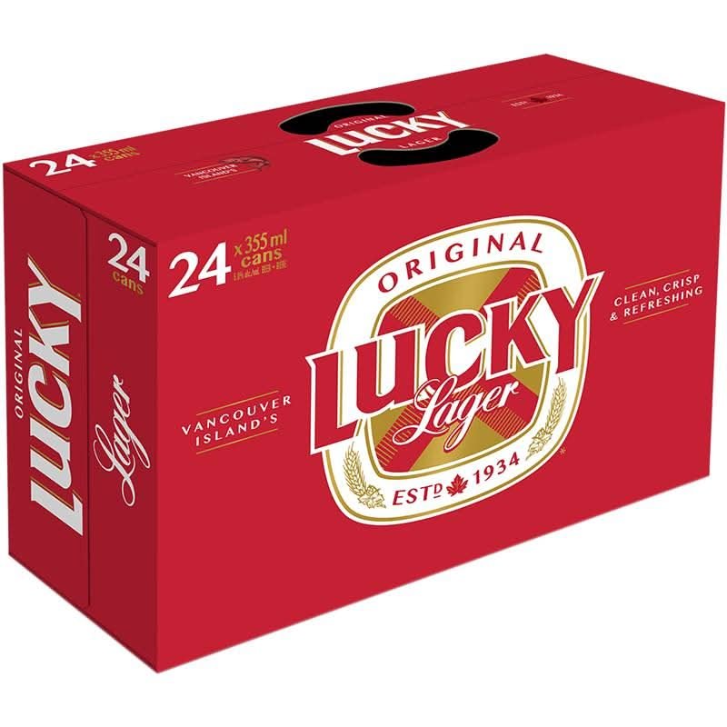 Lucky Vancouver Island'S Lager Beer (24 X 355 Ml)