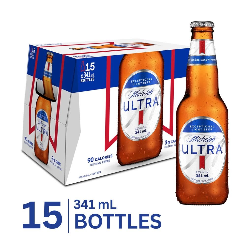 Michelob Ultra Exceptional Light Lager Beer (15 X 341 Ml)
