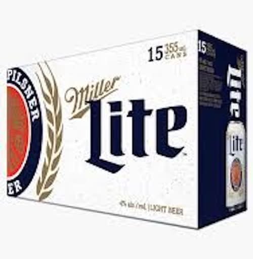 Miller Lite Light Pilsner Beer (15 X 355 Ml)