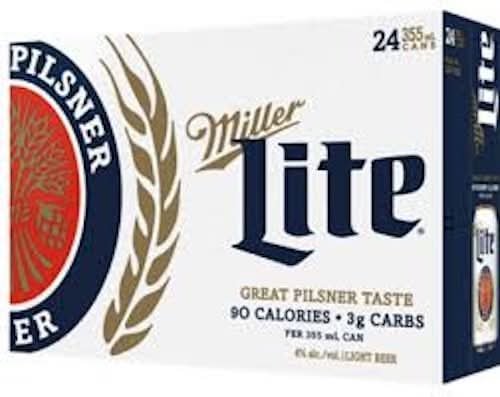 Miller Lite Light Pilsner Beer (24 X 355 Ml)