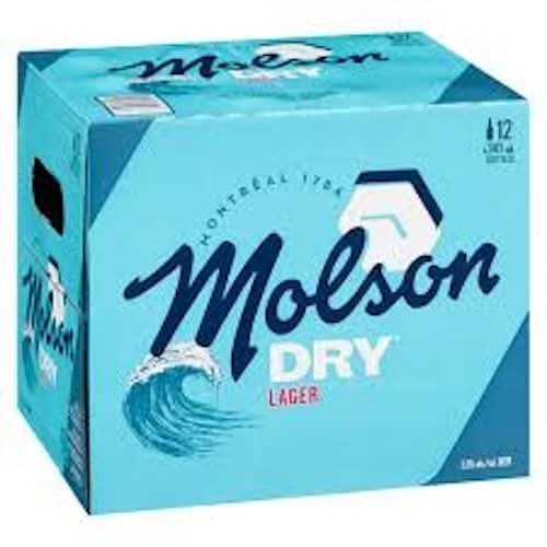 Molson Dry 5.5% Alcohol Beer (12 X 355 Ml)