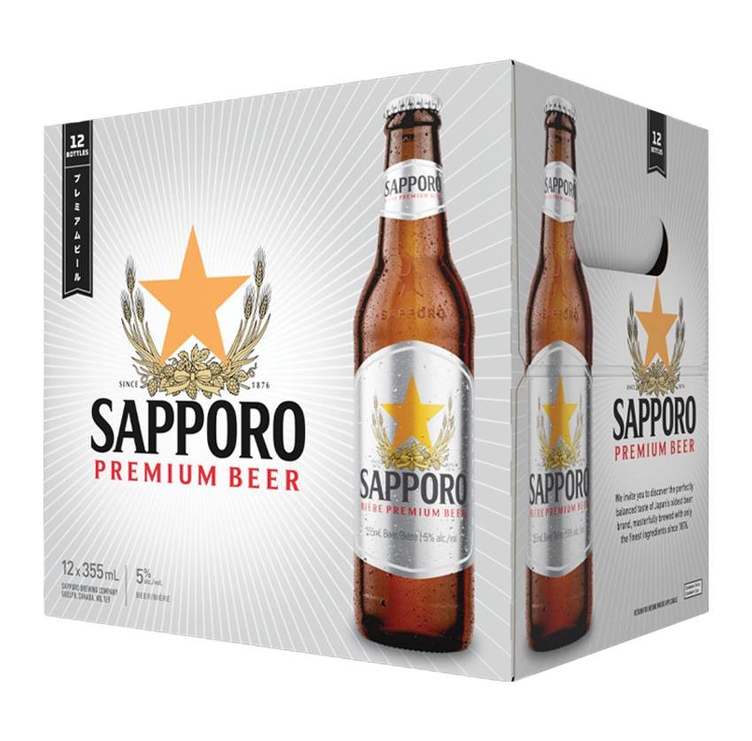 Sapporo Premium Beer (12 X 355 Ml)