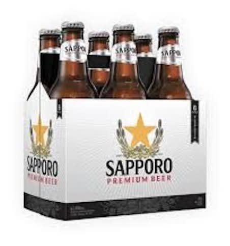 Sapporo Premium Lager Beer (6 X 355 Ml)
