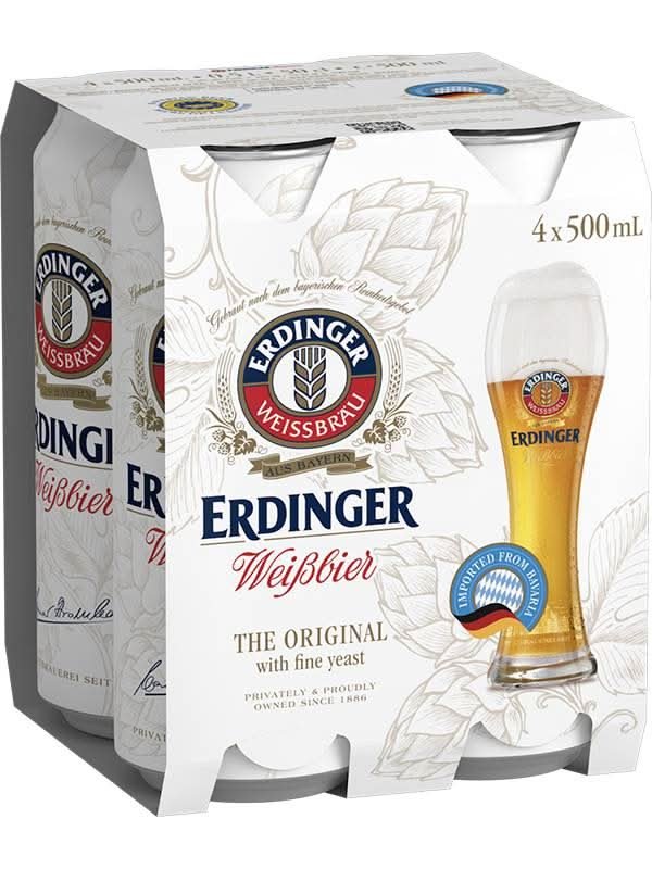 Erdinger Weissbier Beer (4 X 500 Ml)
