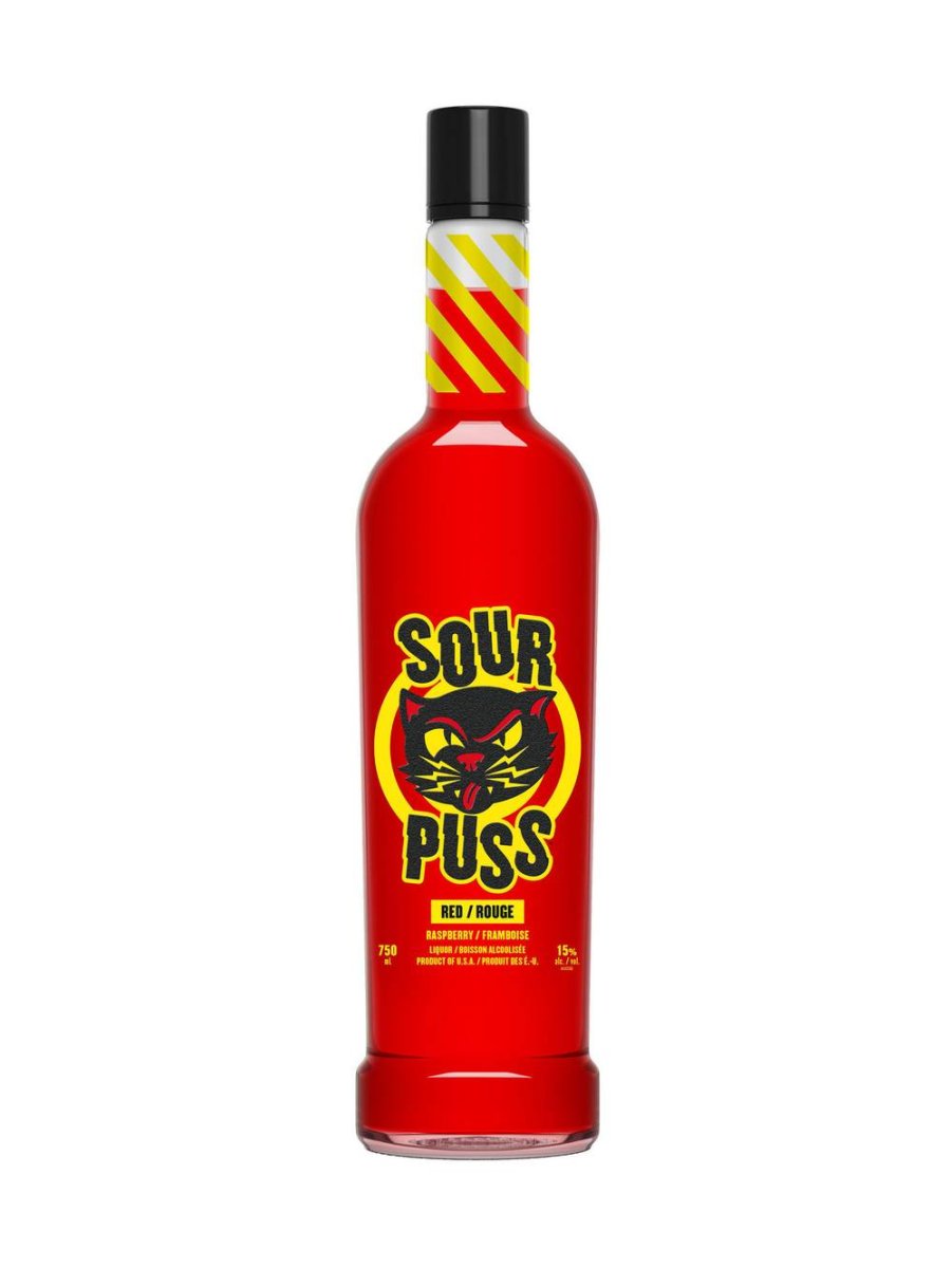Sour Puss Liquor, Raspberry, Red (750 Ml)