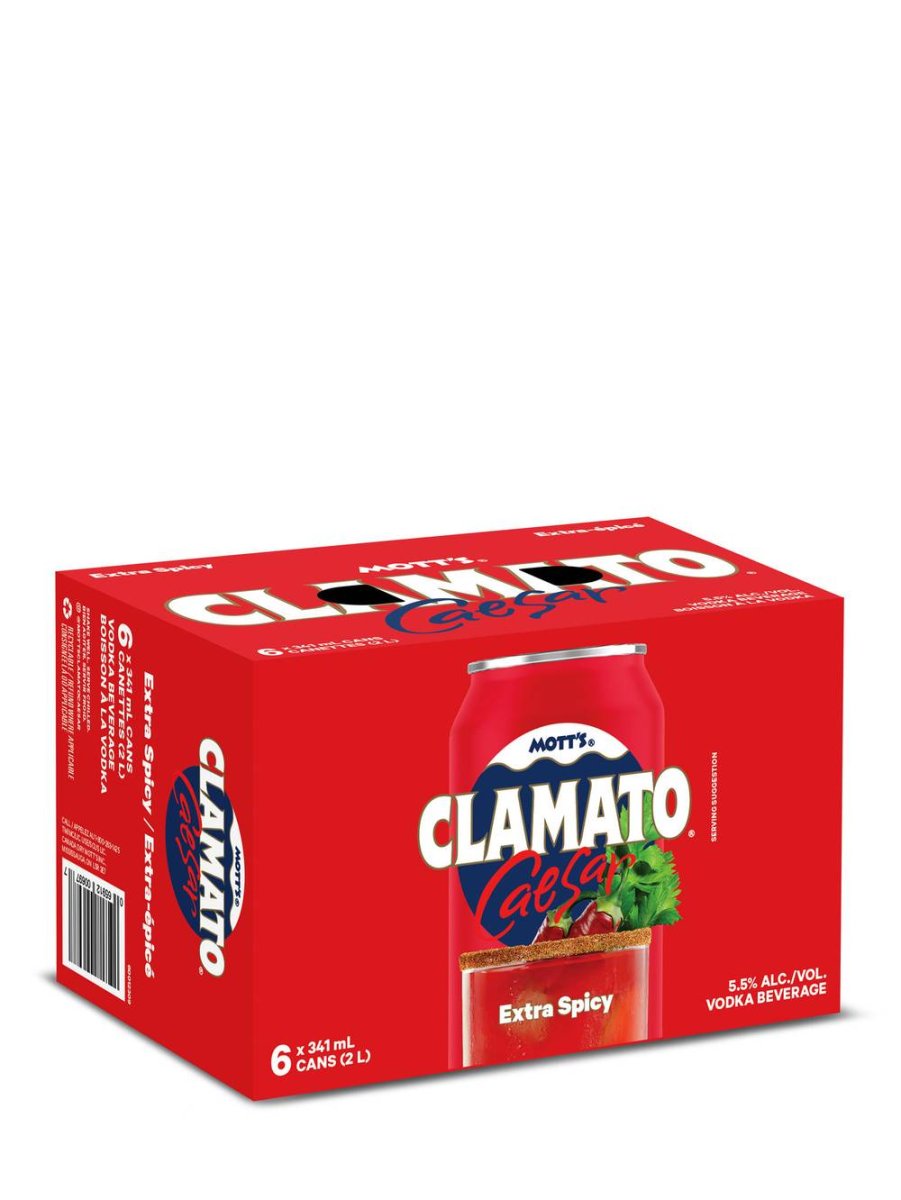 Mott'S Clamato Caesar Extra Spicy Vodka (6 X 341 Ml)