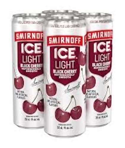 Smirnoff Ice Light Soda Malt Beverages, Black Cherry (4 X 355 Ml)