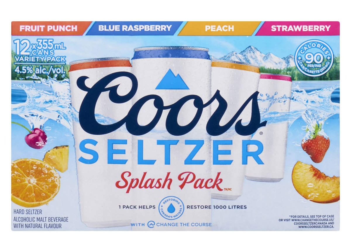 Coors Fruit Splash Alochol Seltzer, Assorted (12 X 355 Ml)