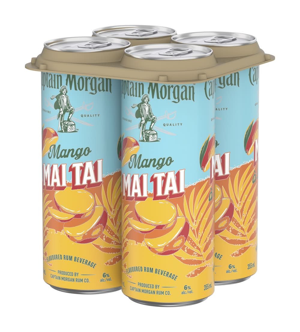 Captain Morgan Rum, Mango Mai Tai (4 X 355 Ml)