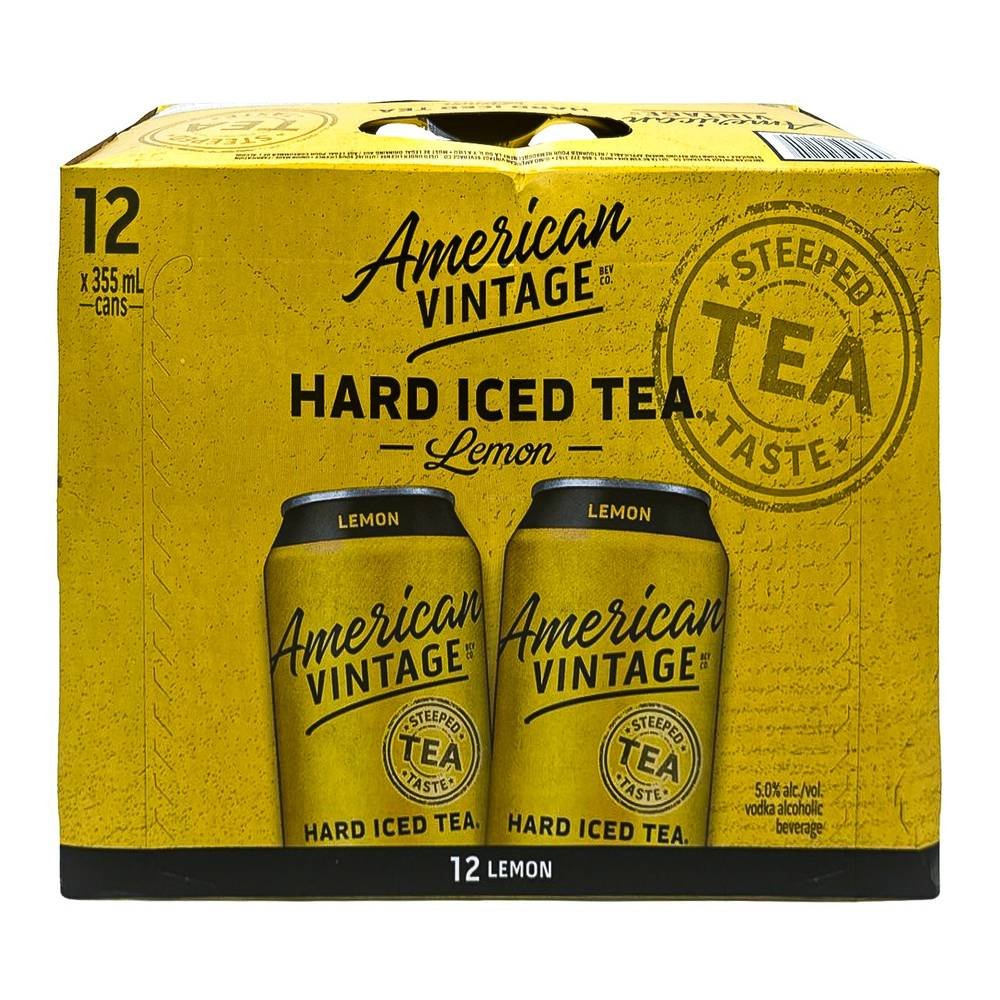 American Vintage Hard Iced Tea, Lemon (12 X 355 Ml)