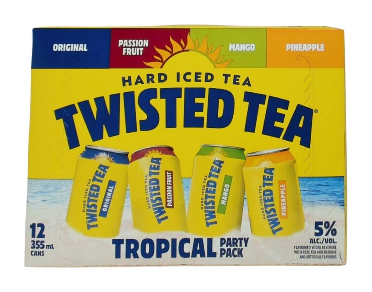Twisted Tea Tropical Hard Iced Tea Variety Pack, Original-Mango-Pineapple-Passion Fruit (12 X 355 Ml)