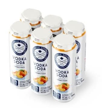 Cottage Springs Peach Vodka Soda - 6 Pack
