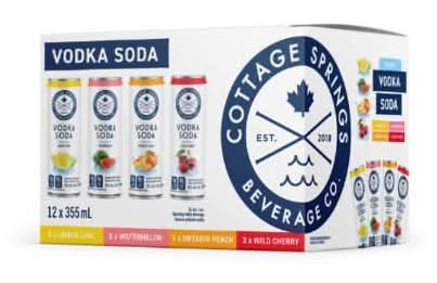 Cottage Springs Rtd Vodka Soda Variety - 12Can