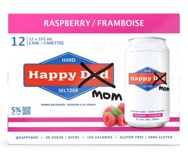 Happy Dad Mom Hard Seltzer, Raspberry (12 X 355 Ml)