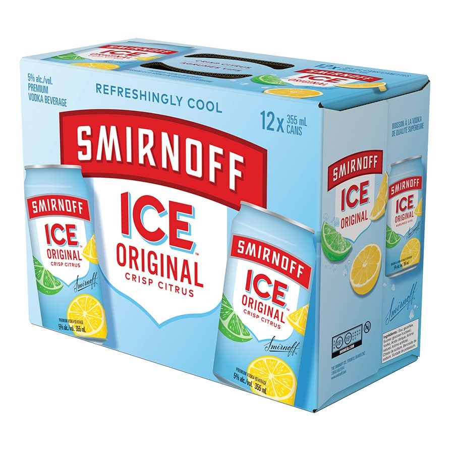 Smirnoff Ice Original Premium Vodka, Crisp Citrus (12 X 355 Ml)