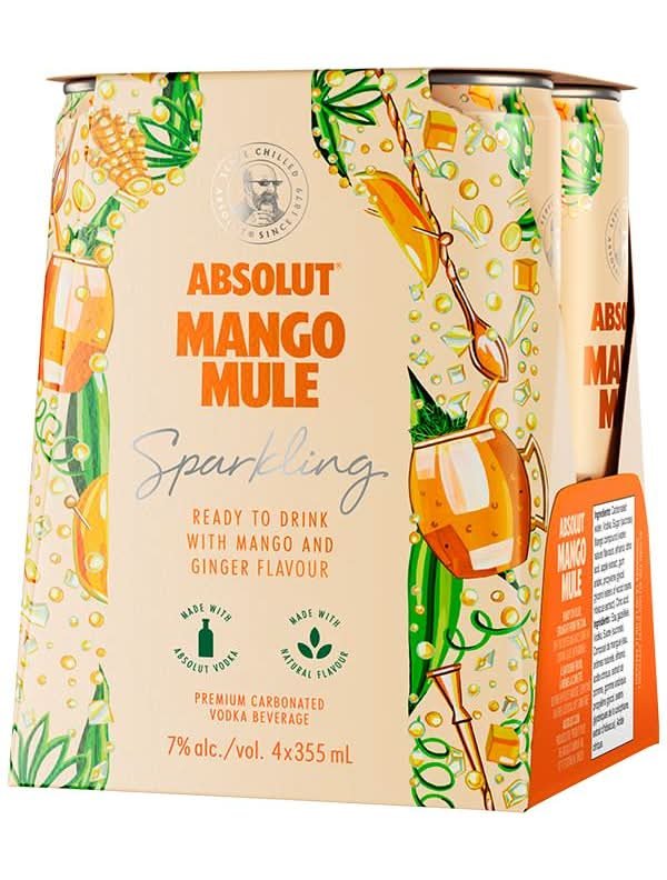 Absolut Ready To Drink Mule Cocktail, Mango-Ginger (4 X 355 Ml)