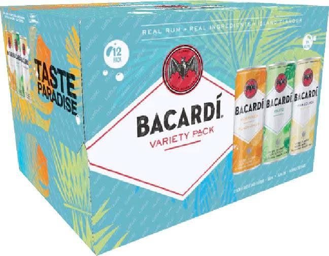Bacard Ready To Drink Rum Cocktail Variety Pack, Assorted (12 X 355 Ml)