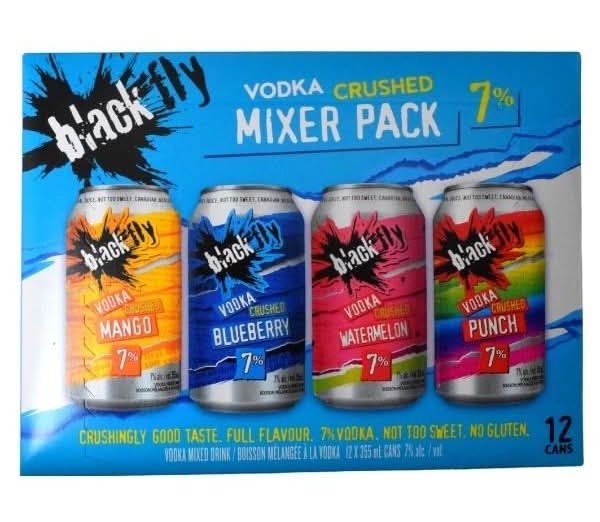 Black Fly Vodka Crushed Mixer Pack, Assorted (12 X 355 Ml)