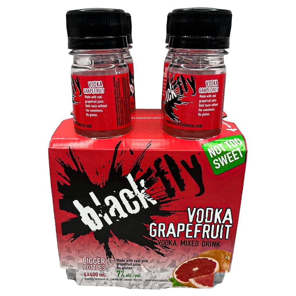 Black Fly Vodka Mixed Drink, Grapefruit (4 X 400 Ml)