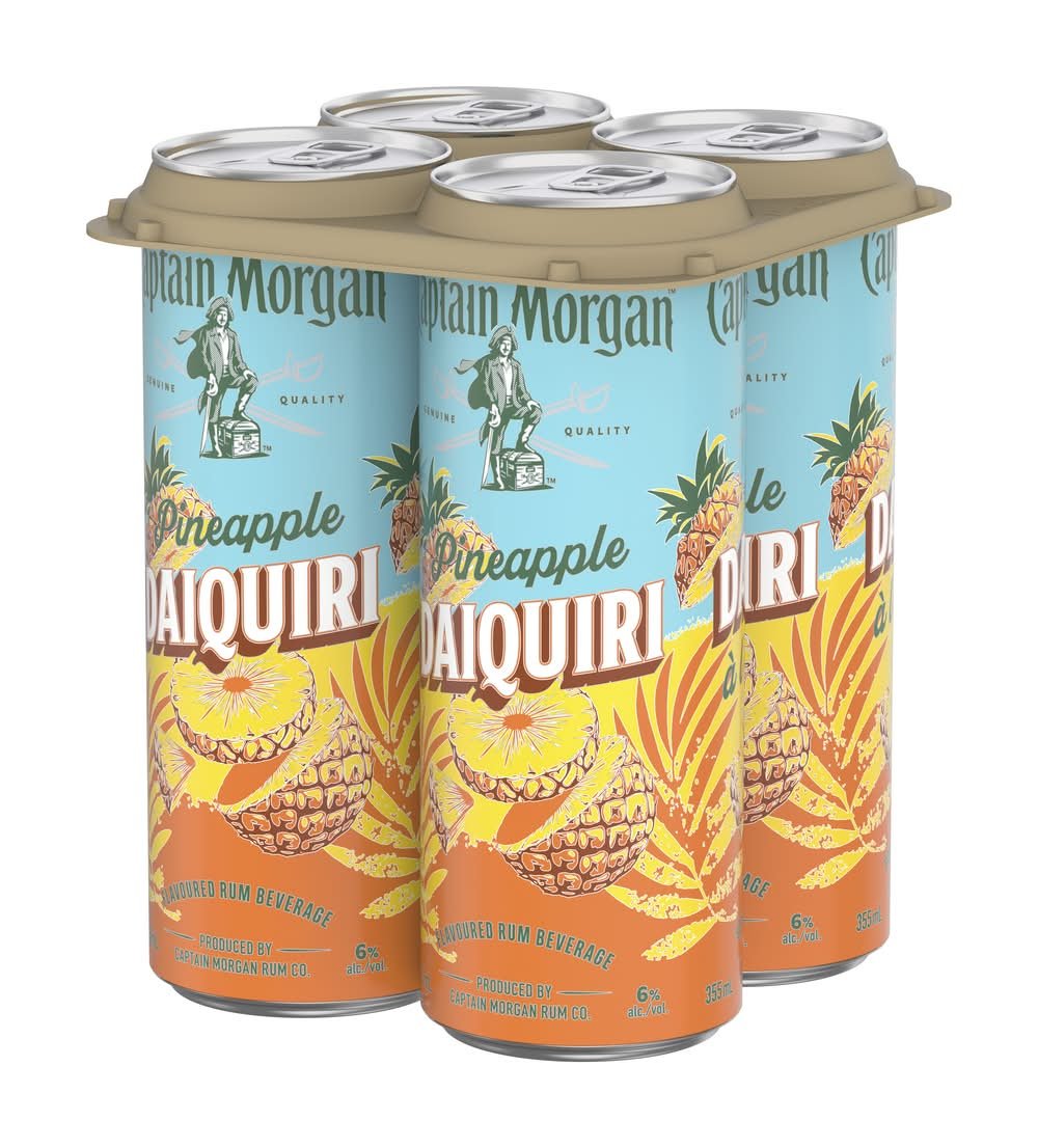 Captain Morgan Ready To Drink Daiquiri, Pineapple (4 X 355 Ml)