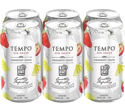 Tempo Made By Distillers Smash Gin, Strawberry - Lemon (6 X 355 Ml)