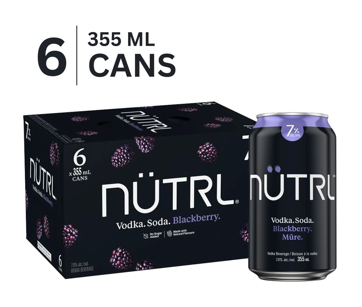 Ntrl Vodka Soda, Blackberry (6 X 355 Ml)