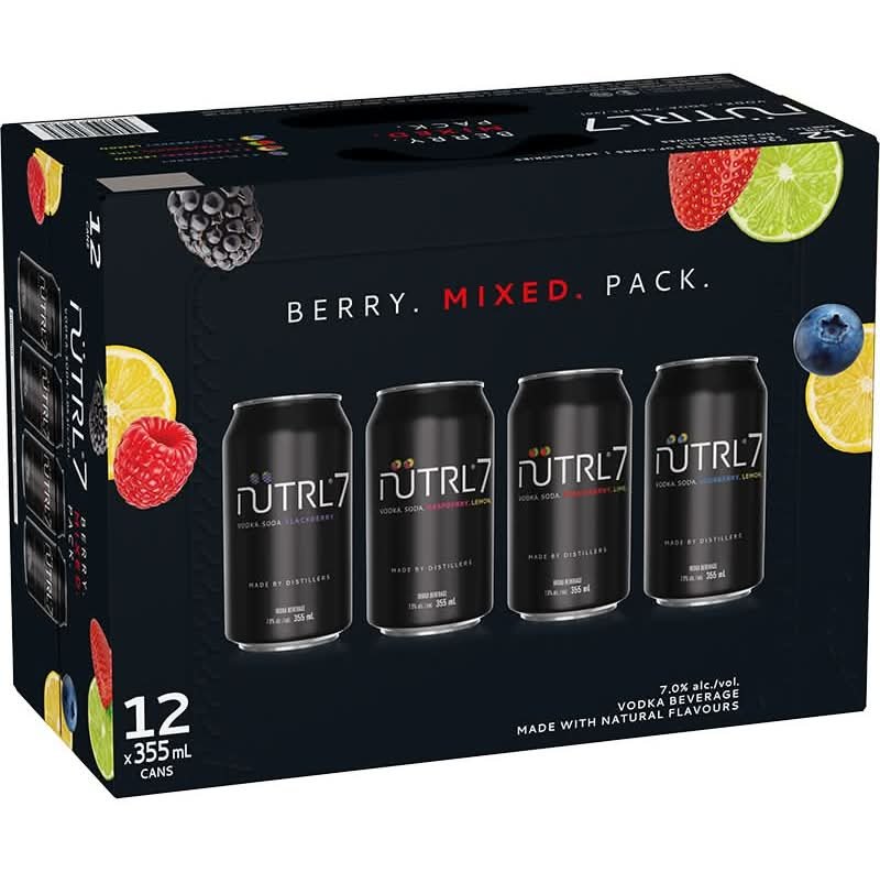 Ntrl Vodka Soda, Blackberry-Strawberry Lime-Blueberry Lemon-Raspberry Lemon (12 X 355 Ml)