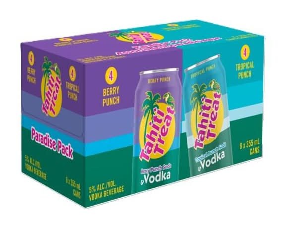 Tahitian Treat Vodka Paradise Pack, Berry Punch-Tropical Punch (8 X 355 Ml)