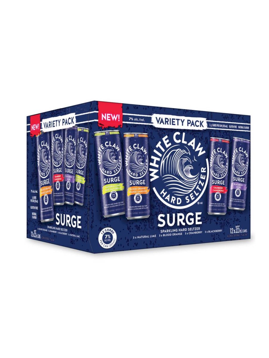 White Claw Sparkling Surge Hard Seltzer Variety Pack, Assorted (12 X 355 Ml)
